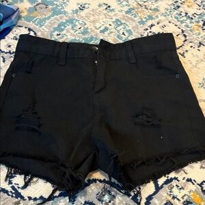 No Boundaries Black Distressed Kids Shorts